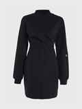 WRAP CREW NECK DRESS ck black