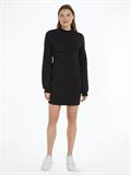 WRAP CREW NECK DRESS ck black