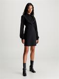 WRAP CREW NECK DRESS ck black