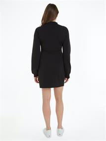 WRAP CREW NECK DRESS ck black