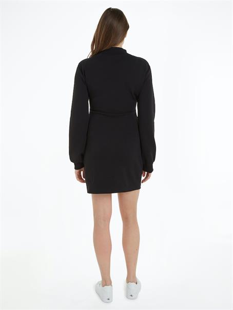 WRAP CREW NECK DRESS ck black