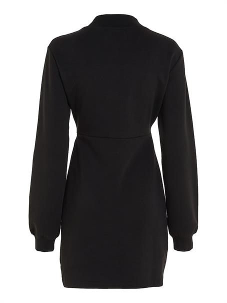 WRAP CREW NECK DRESS ck black