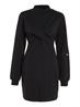 WRAP CREW NECK DRESS ck black