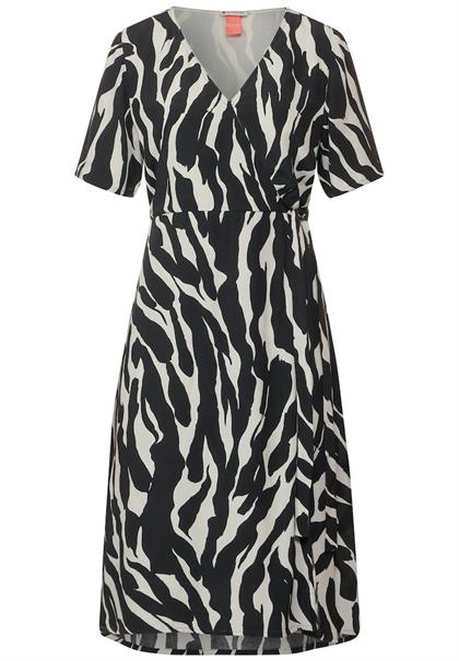 Wrap Zebraprint Kleid black