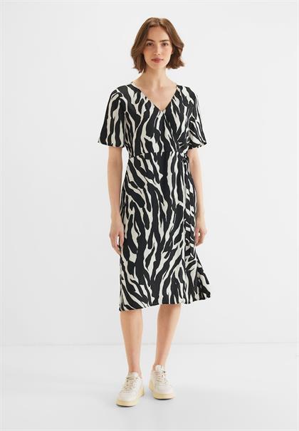 Wrap Zebraprint Kleid black