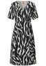 Wrap Zebraprint Kleid black