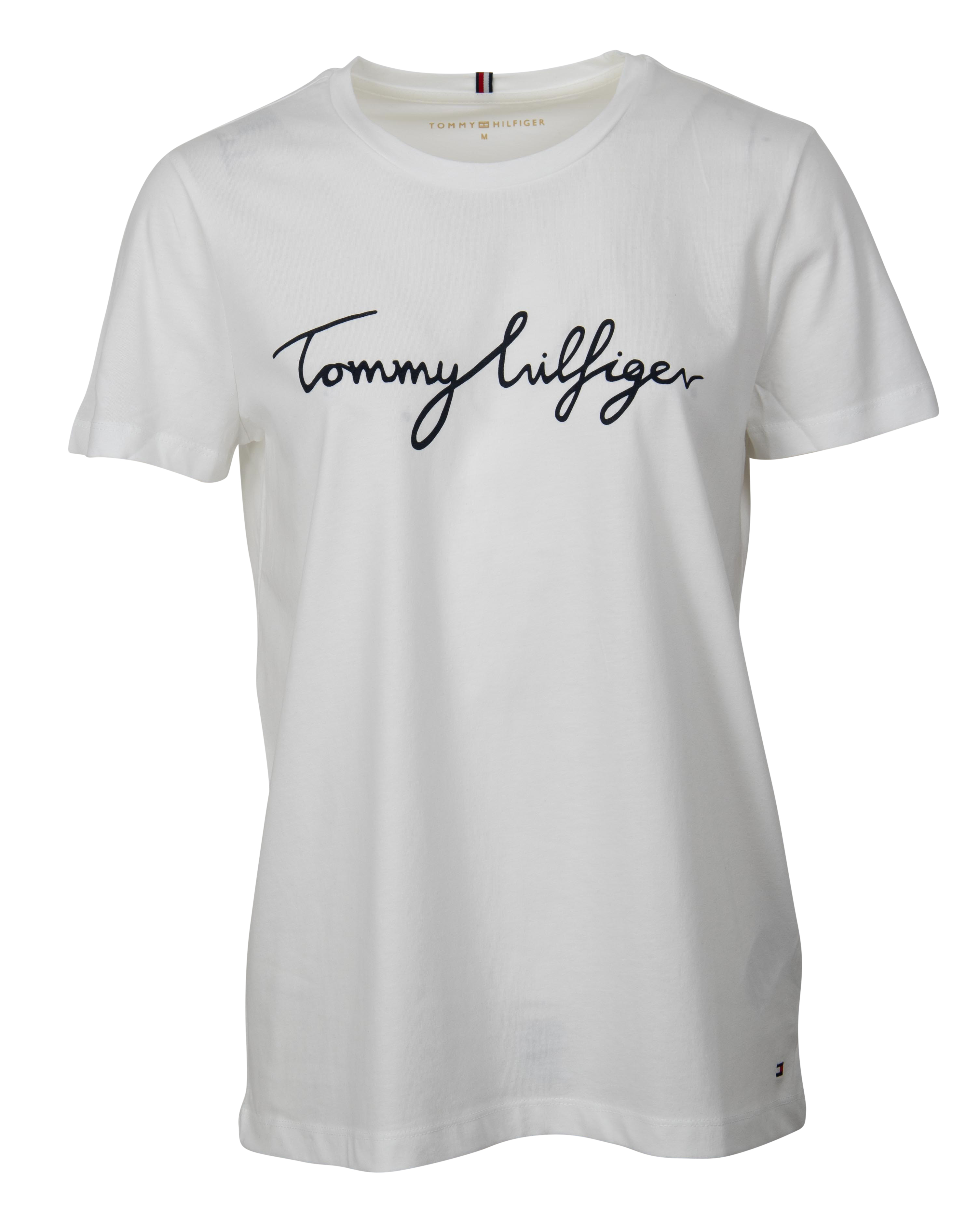 Tommy Hilfiger Damen T-Shirt Ww0ww24967 100 - rundhalsausschnitt