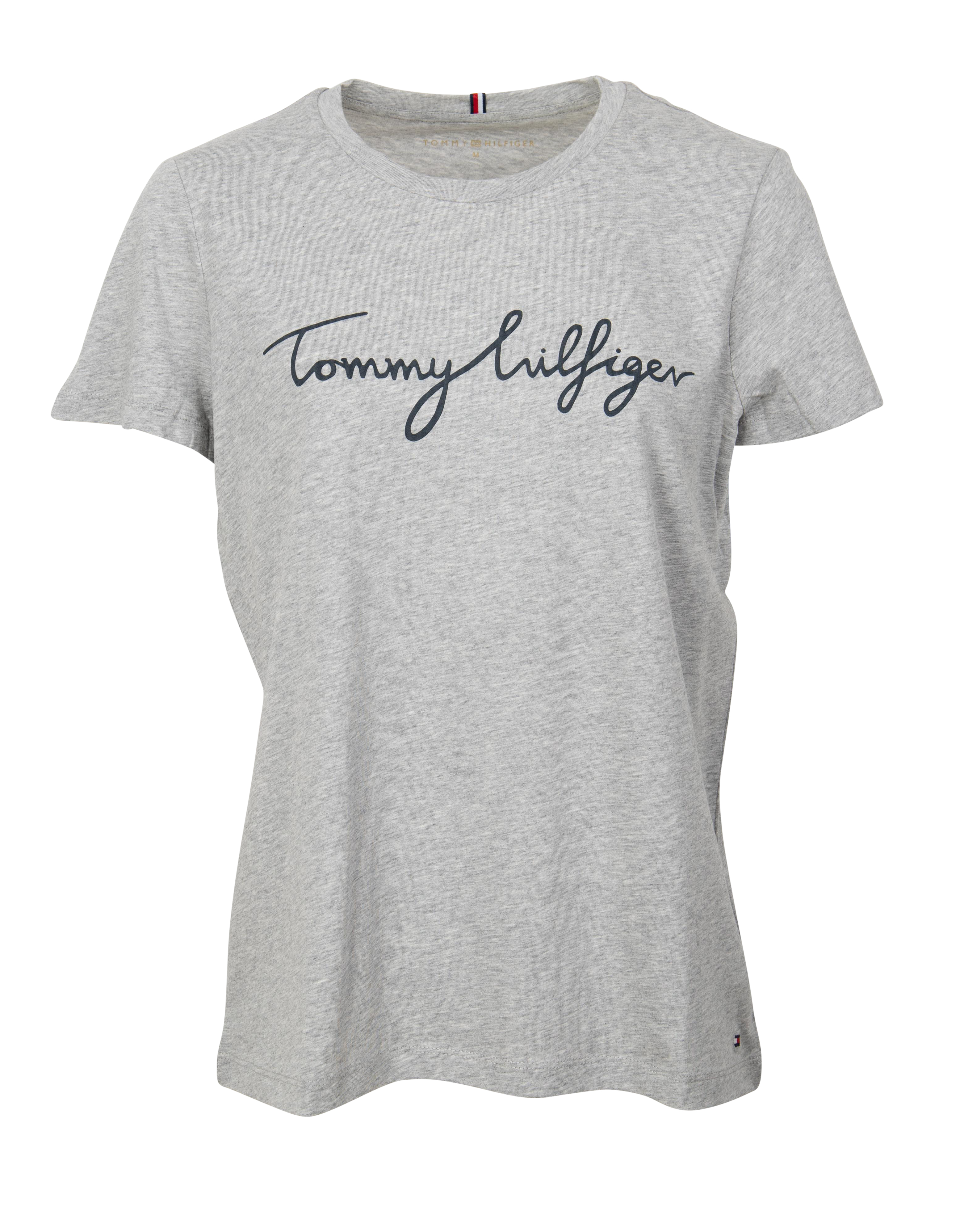 Tommy Hilfiger Damen T-Shirt Ww0ww24967 Grau - rundhalsausschnitt