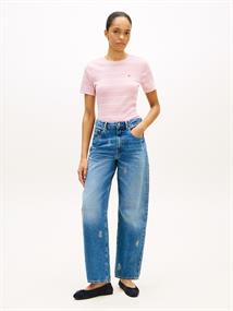 WW0WW40587 fine stp bonita pink - ecru