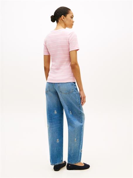 WW0WW40587 fine stp bonita pink - ecru