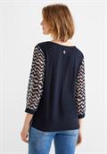 Zick Zack Chiffon Shirt deep blue