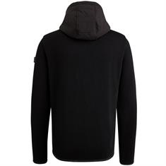 Zip jacket knit look mix black