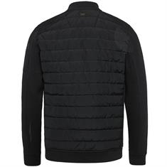 Zip jacket ottoman mixed padded nylon black
