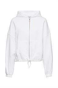 Zipper-Hoodie mit Kordelzug white