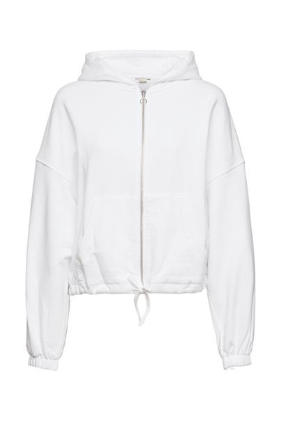 Zipper-Hoodie mit Kordelzug white