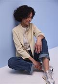 Zipper Jacke cotton beige