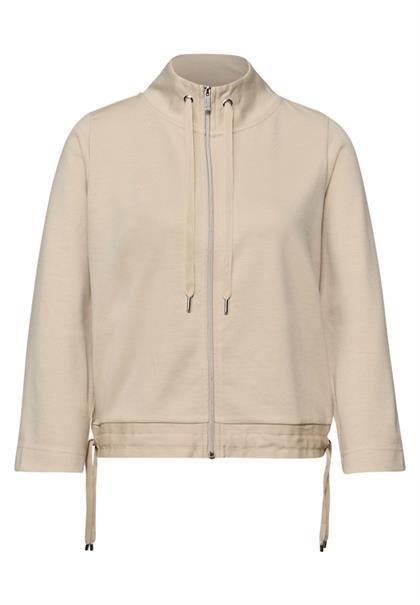 Zipper Jacke cotton beige