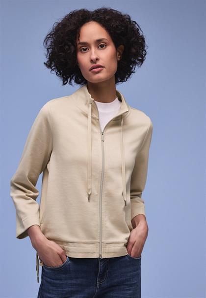 Zipper Jacke cotton beige