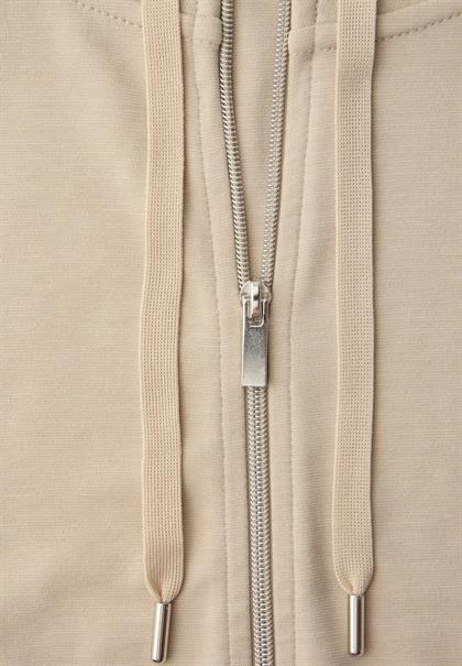 Zipper Jacke cotton beige