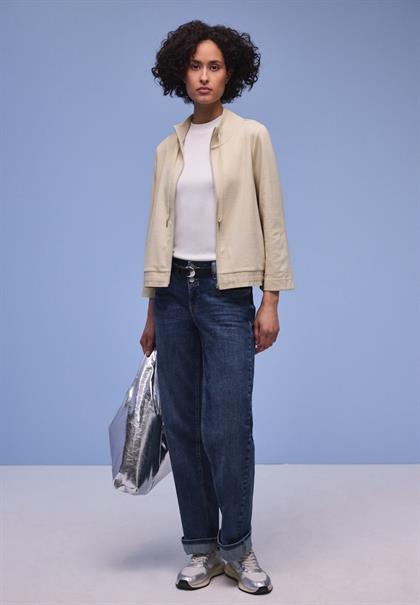 Zipper Jacke cotton beige