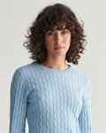 Zopfstrick Rundhalspullover aus Stretch-Baumwolle dove blue