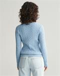 Zopfstrick Rundhalspullover aus Stretch-Baumwolle dove blue