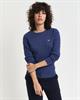Zopfstrick Rundhalspullover aus Stretch-Baumwolle dusty navy