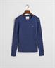 Zopfstrick Rundhalspullover aus Stretch-Baumwolle dusty navy
