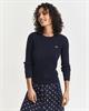 Zopfstrick Rundhalspullover aus Stretch-Baumwolle evening blue