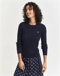 Zopfstrick Rundhalspullover aus Stretch-Baumwolle evening blue