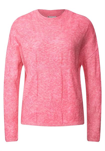 Zopfstrickpullover winter rose melange