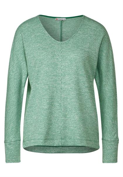 Zweifarbiges Langarmshirt fresh spring green melange