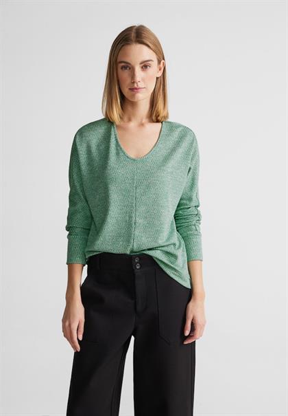 Zweifarbiges Langarmshirt fresh spring green melange