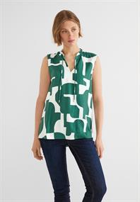 Ärmellose Printbluse lagoon green