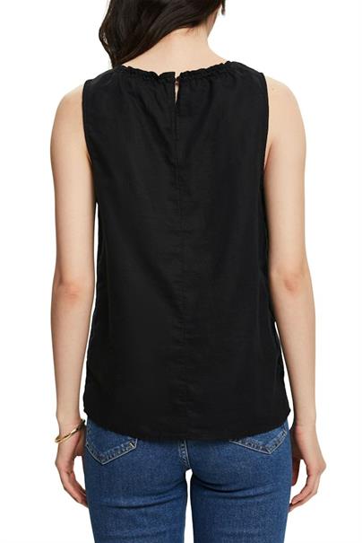 Ärmellose Smokbluse black