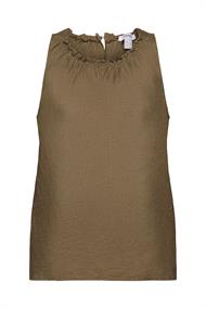 Ärmellose Smokbluse khaki green