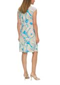 Ärmelloses Kleid mit All-over-Print und Knoten-Detail creme