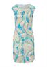 Ärmelloses Kleid mit All-over-Print und Knoten-Detail creme