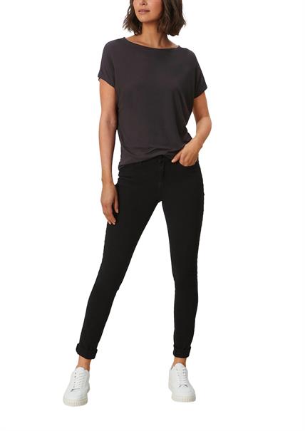 Ärmelloses T-Shirt aus Viskosestretch schwarz
