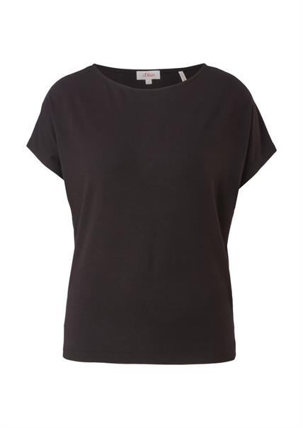 Ärmelloses T-Shirt aus Viskosestretch schwarz