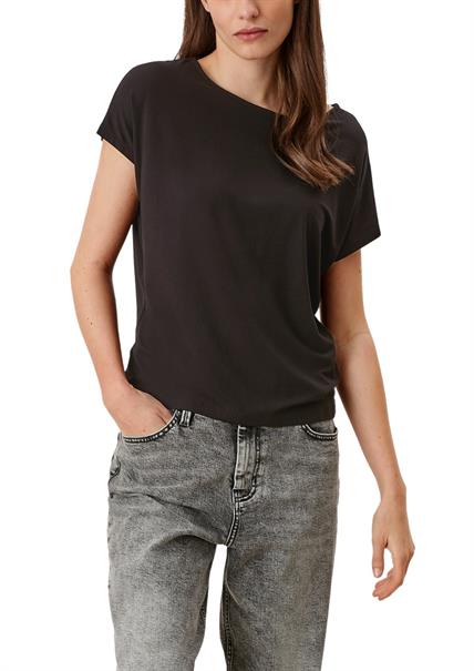 Ärmelloses T-Shirt aus Viskosestretch schwarz