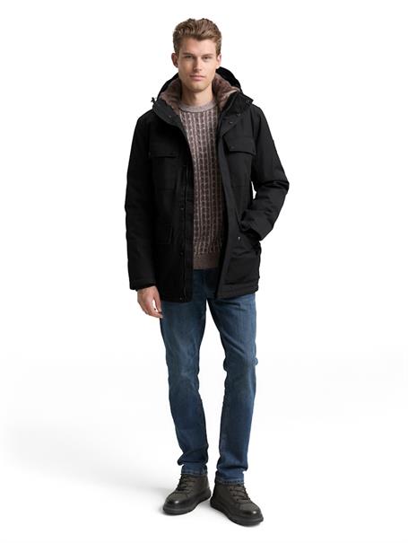 Übergangsjacke mit aufgesetzten Taschen black