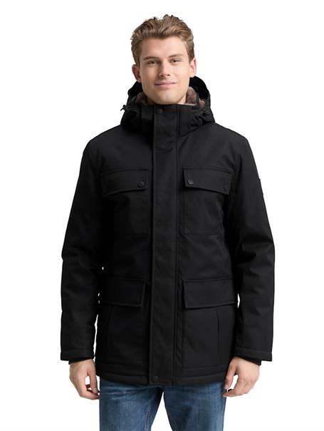 Übergangsjacke mit aufgesetzten Taschen black
